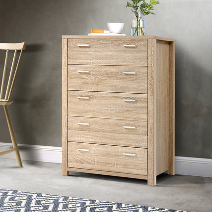 Contemporary 5 Drawer Tallboy - FREE SHIPPING