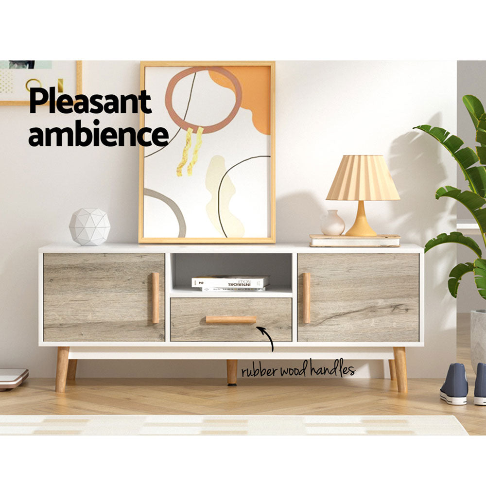 120cm Scandinavian Styles Two Tone Wooden Entertainment Unit - FREE SHIPPING