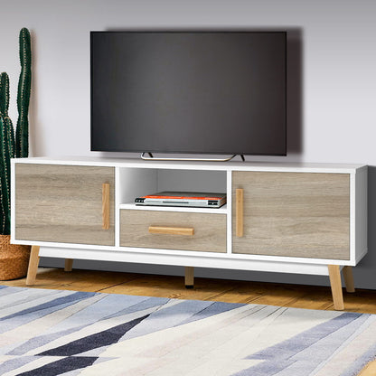 120cm Scandinavian Styles Two Tone Wooden Entertainment Unit - FREE SHIPPING