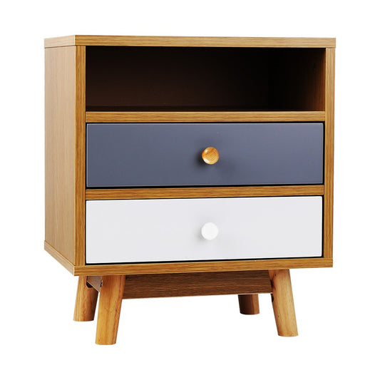 Scandinavian Inspired Wooden Bedside Table - FREE SHIPPING