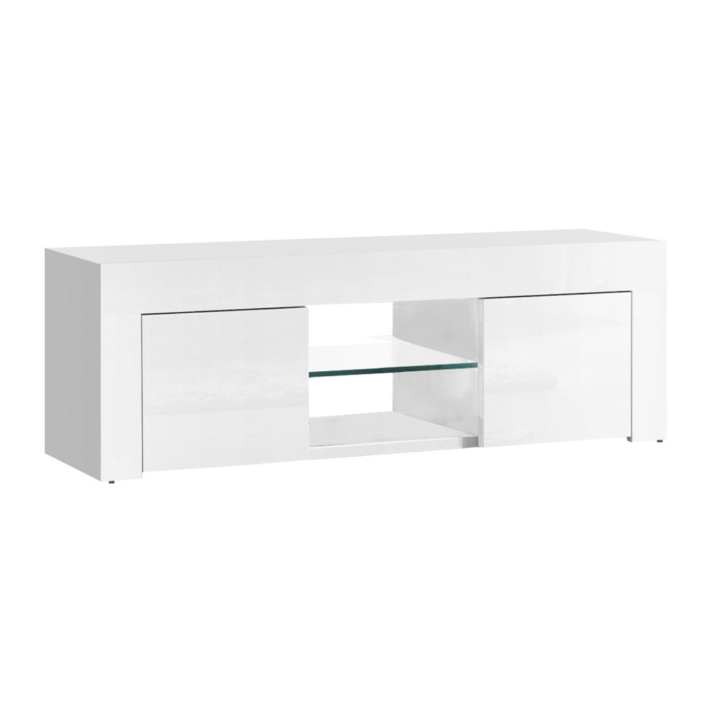 130cm White Gloss TV Cabinet / Entertainment Unit - FREE SHIPPING