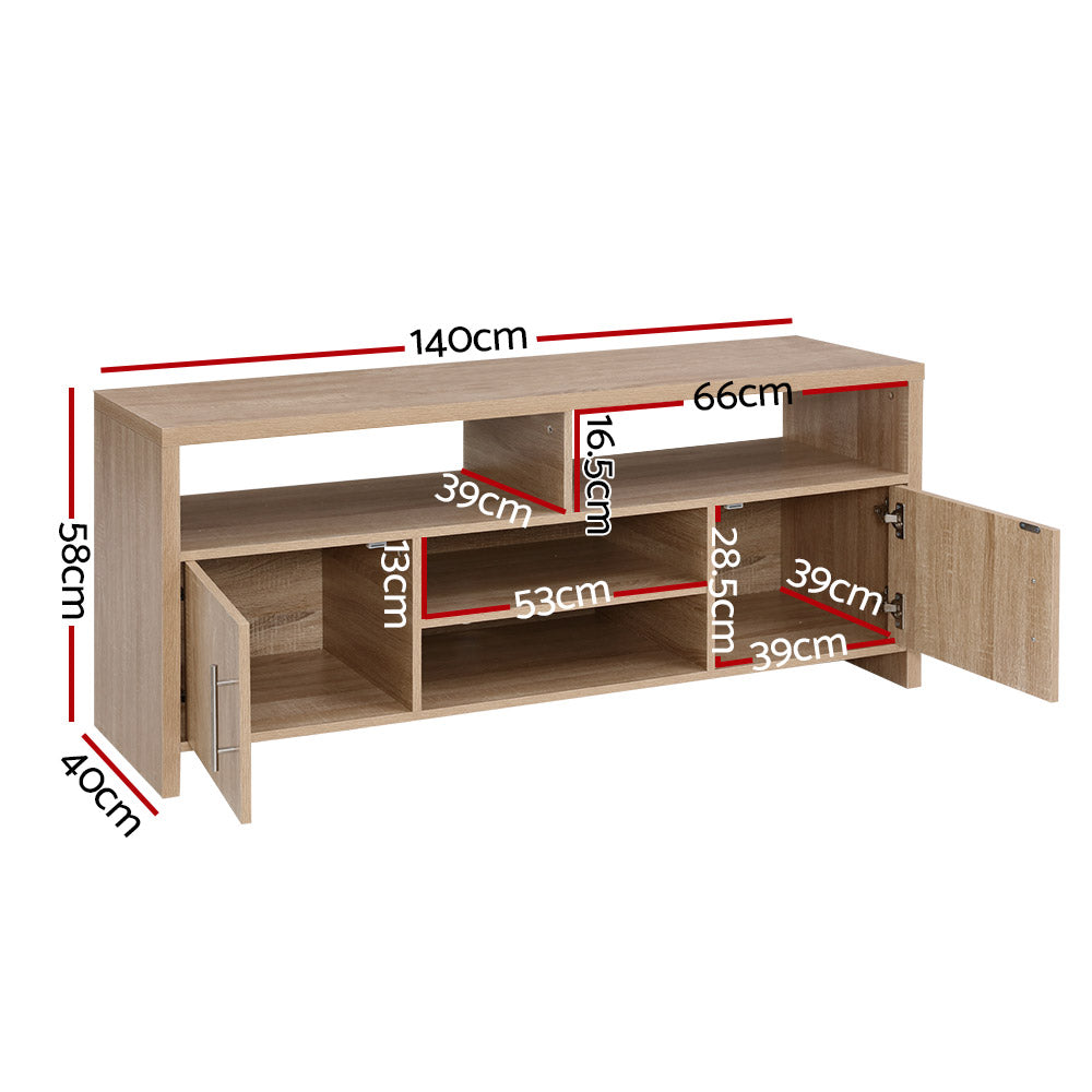 140cm Oak TV Cabinet / Entertainment Unit - FREE SHIPPING