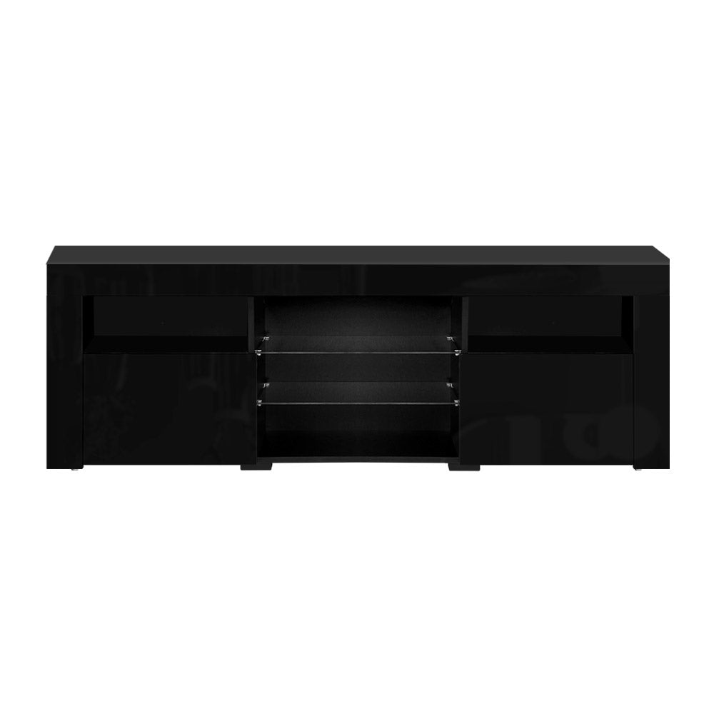 160cm Black Gloss LED TV Cabinet / Entertainment Unit - FREE SHIPPING
