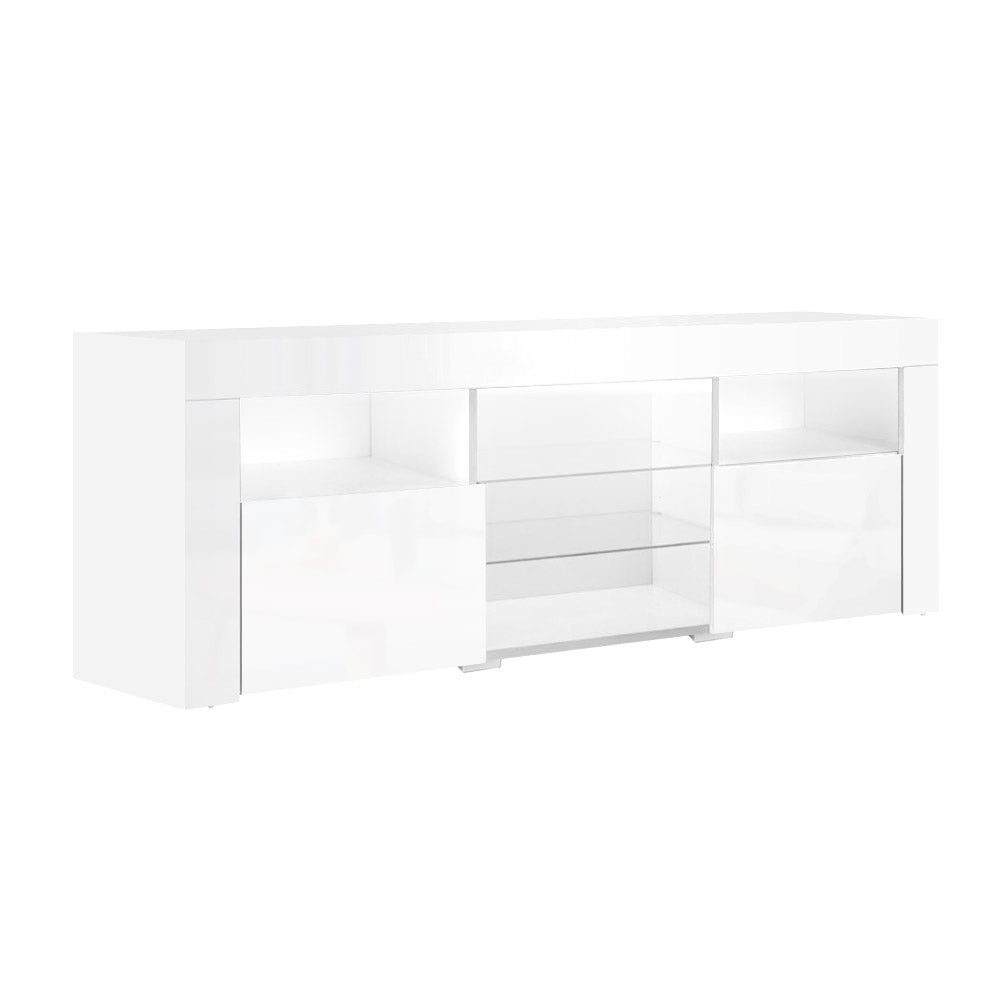 160cm Gloss White LED TV Cabinet / Entertainment Unit - FREE SHIPPING