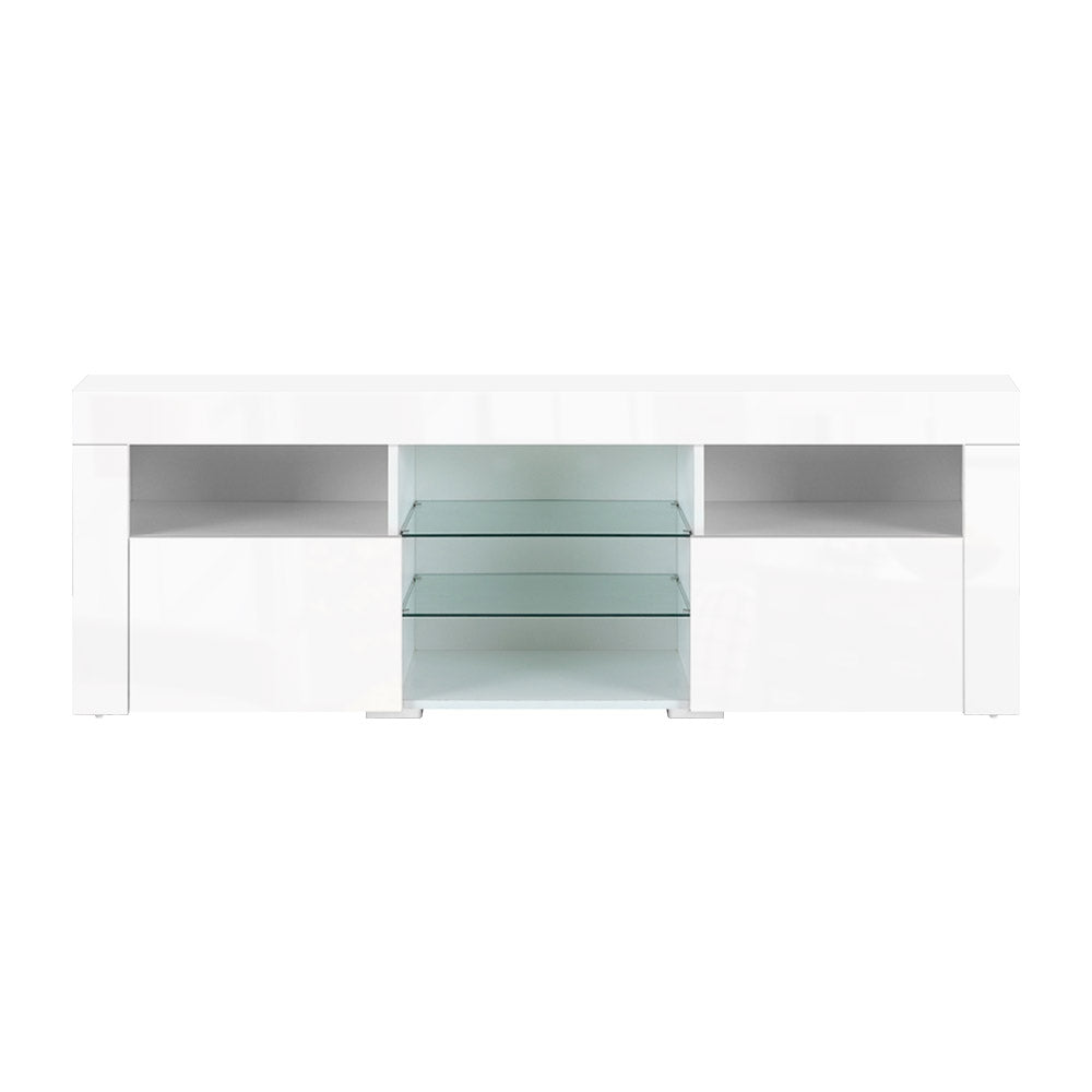 160cm Gloss White LED TV Cabinet / Entertainment Unit - FREE SHIPPING