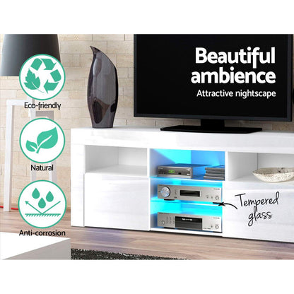 160cm Gloss White LED TV Cabinet / Entertainment Unit - FREE SHIPPING