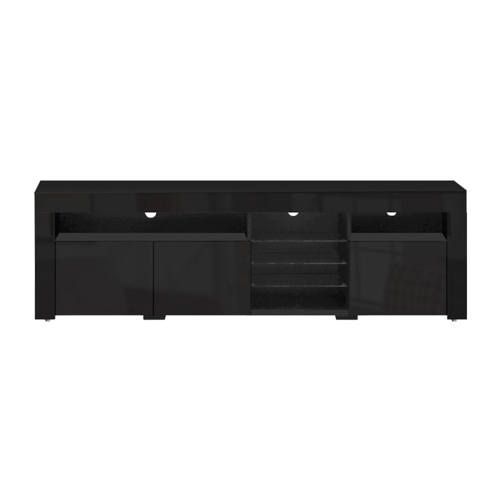 180cm Black Gloss LED TV Cabinet / Entertainment Unit - FREE SHIPPING