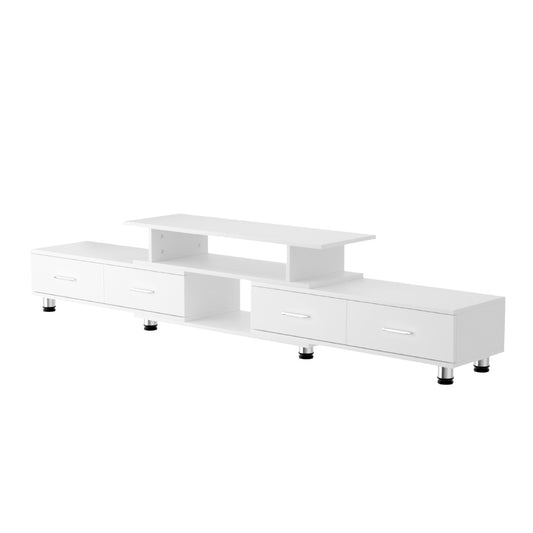 220CM White TV Cabinet  Entertainment Unit with Storage Drawers - FREE SHIPPING