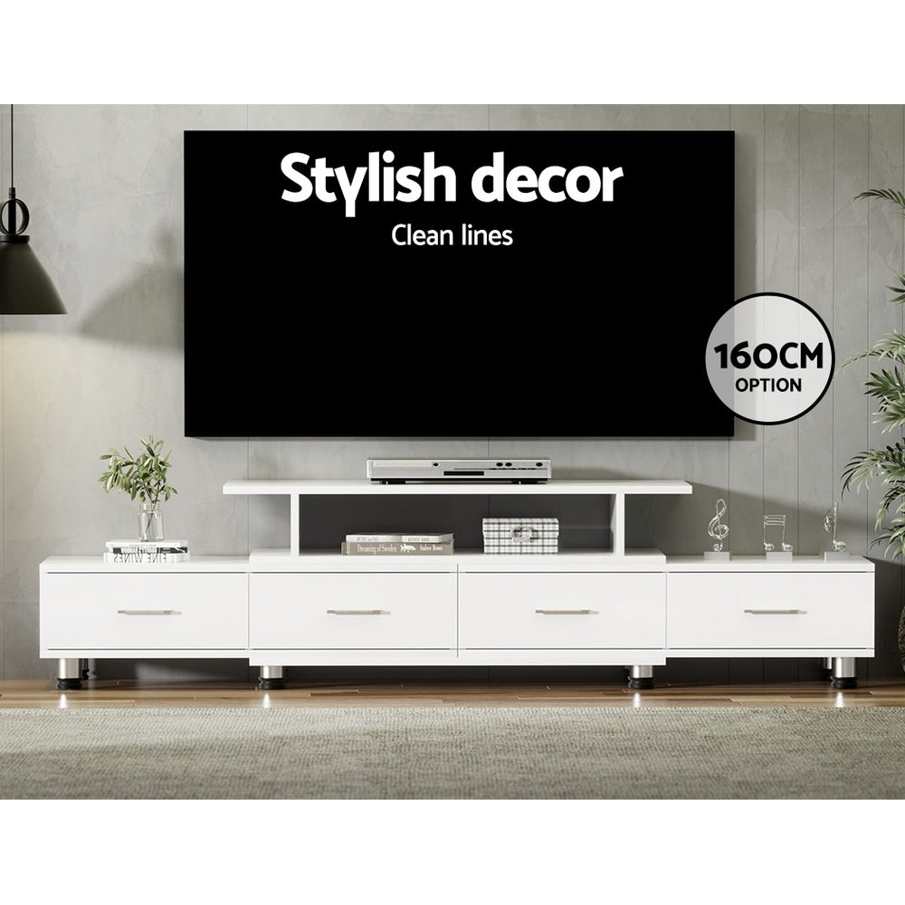 220CM White TV Cabinet  Entertainment Unit with Storage Drawers - FREE SHIPPING