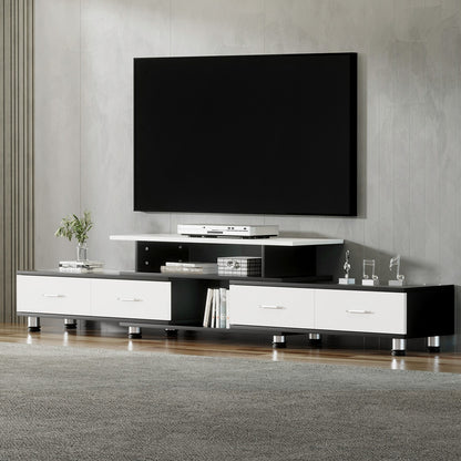 220cm Two Tone TV Cabinet / Entertainment Unit with Storage Drawers - FREE SHIPPING
