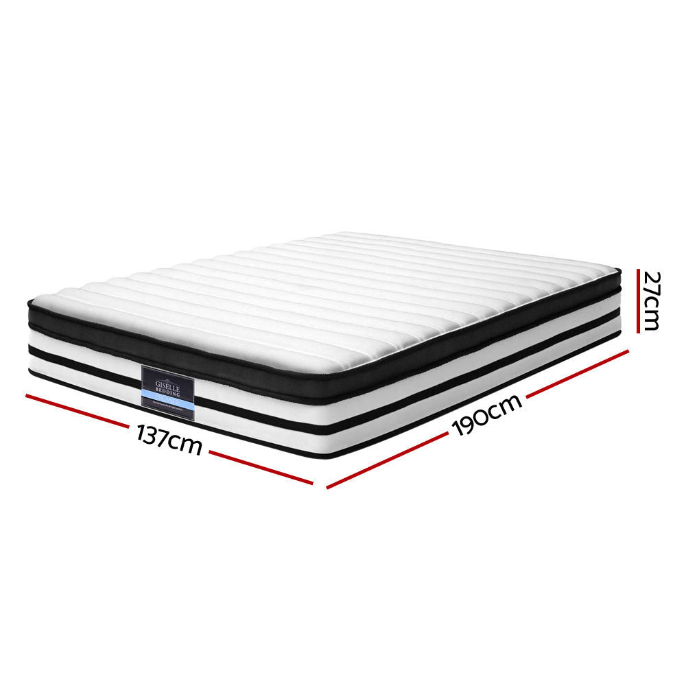 Giselle Bedding DOUBLE Size Bed Mattress Euro Top Pocket Spring Foam 27CM