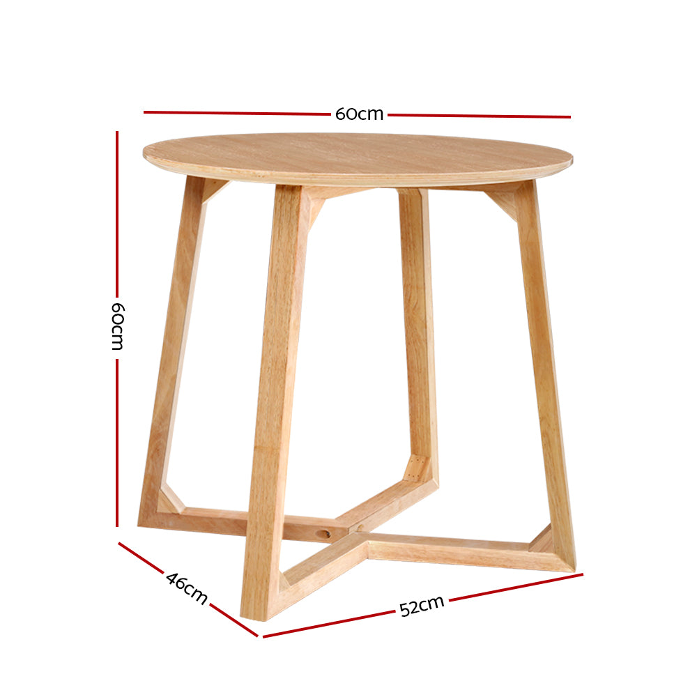 Round Wooden Bedside Table or Coffee Table 60cm - FREE SHIPPING