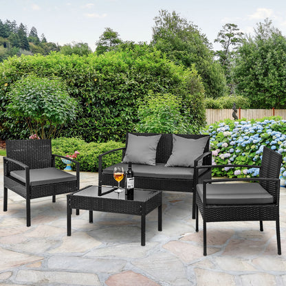 Gardeon Outdoor Sofa Set Wicker Lounge Setting Table and Chairs Patio Furniture